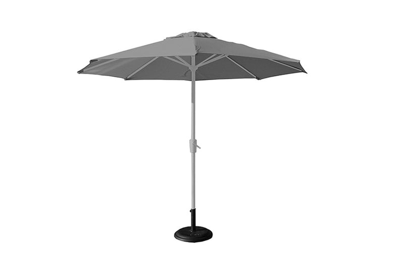 3m Deluxe Round Aluminium Grey Parasol with 25kg Base