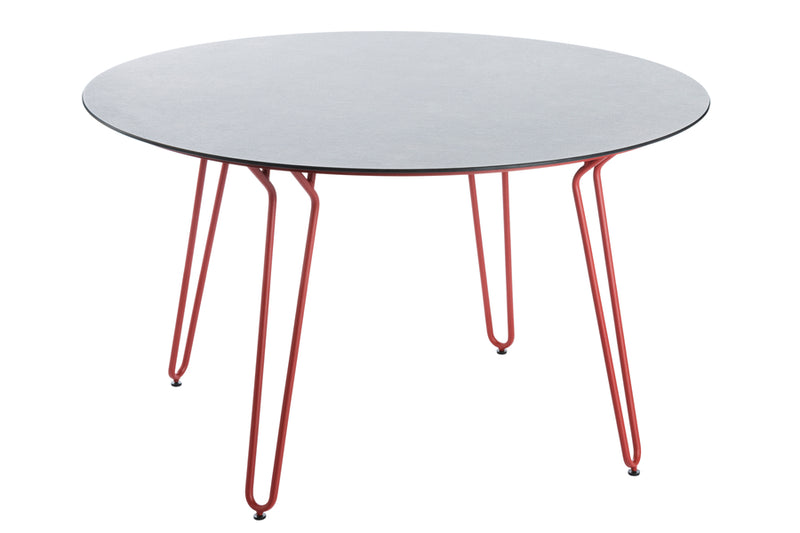 130cm Remy Round Dining Table - Red/Black