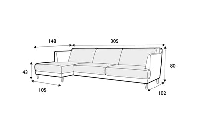 Wentworth Large Right Hand Chaise Corner Sofa Set 2