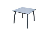 90cm Paris Volcano/Grey Square Dining Table with 2 Volcano/Black Stacking Armchairs