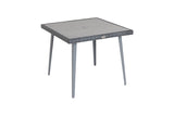 90cm Hampstead Grey Square Dining Table with 4 Stacking Armchairs