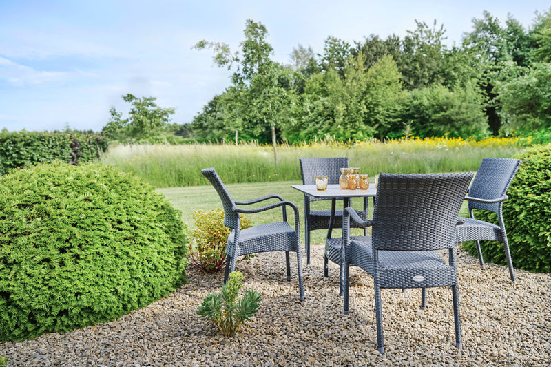 4 Windsor Grey Stacking Armchairs