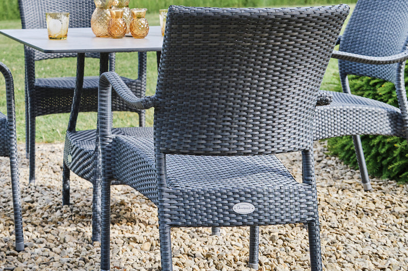 4 Windsor Grey Stacking Armchairs