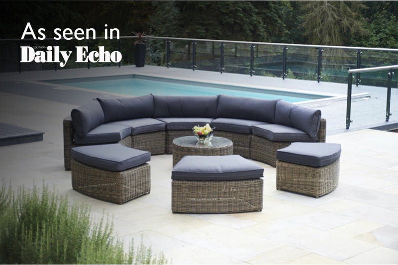 9 Piece Mayfair Curved Rattan Modular Sofa Set