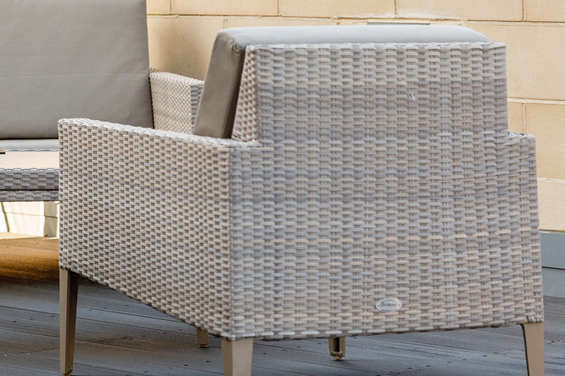 2 Hampstead Stone Lounge Armchairs with Square Side Table