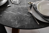 220cm Henley Porcelain Slate & Teak Oval Dining Table