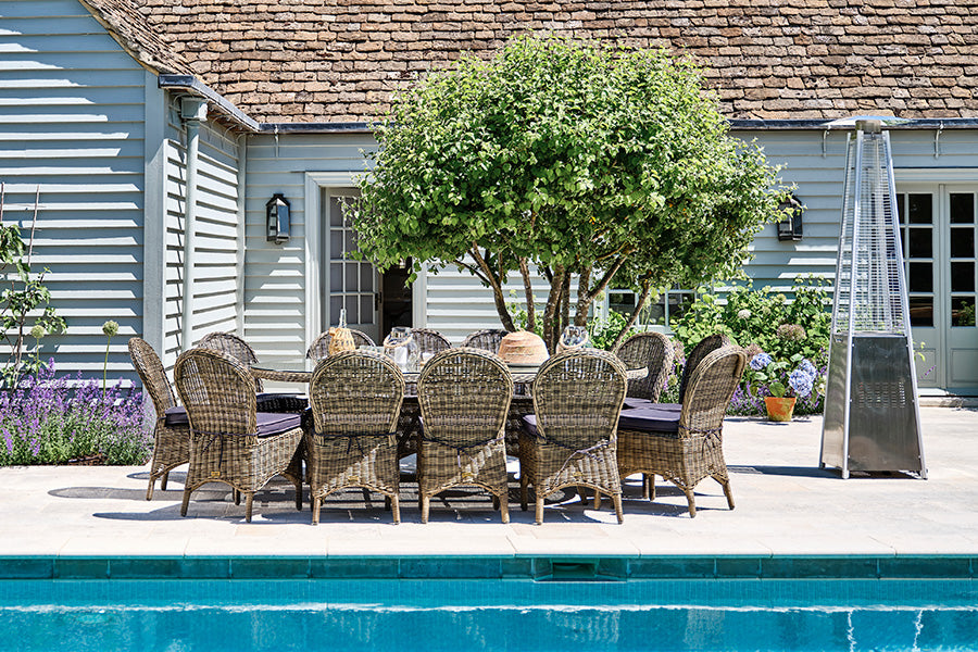 12 Seater Rattan Dining Set 230cm Mayfair Oval Dining Table With