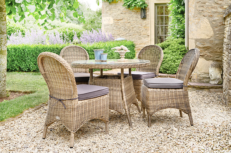 100cm Mayfair Round Dining Table with 4 Dining Chairs