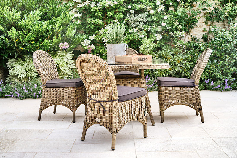 100cm Mayfair Square Dining Table with 4 Dining Chairs