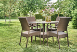 90cm Windsor Bronze Square Dining Table with 4 Stacking Armchairs