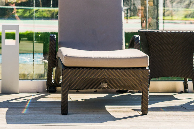 2 Windsor Bronze Stacking Sun Loungers with Square Side Table