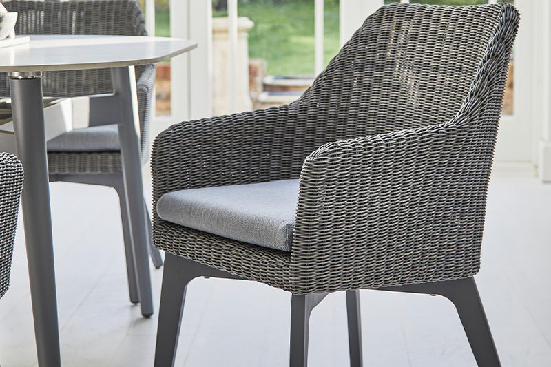 Cliveden Dining Armchair with Aluminium Legs