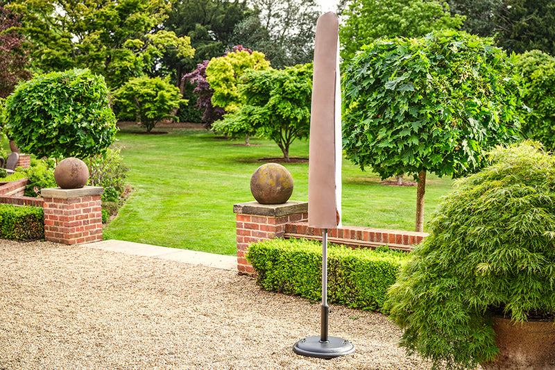 2.5m Deluxe Round Aluminium Grey Parasol with 25kg Concrete Base