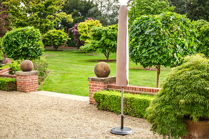 2.5m Deluxe Round Aluminium Almond Parasol with 25kg Concrete Base