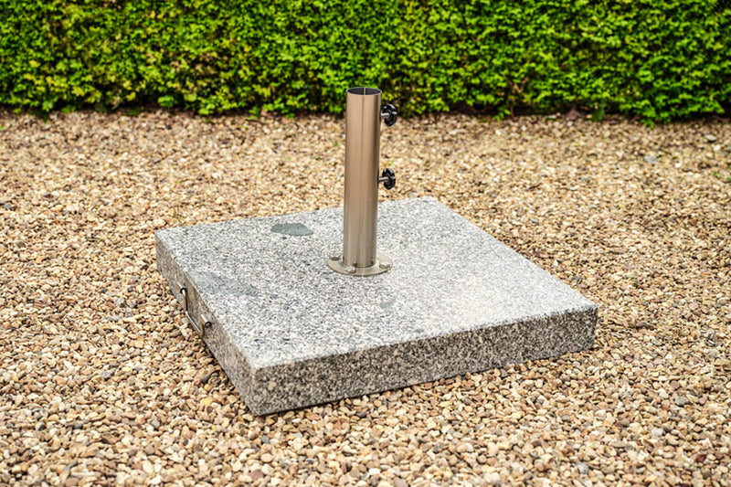 3.2m x 2.1m Deluxe Rectangular Aluminium Almond Parasol with 65kg Granite Base