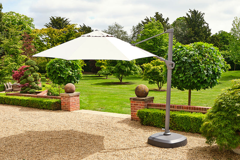 Siesta 3.5m Cantilever Grey Parasol with Anthracite Wheel Base