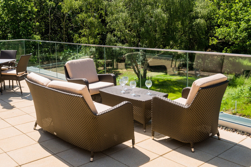 Windsor Bronze 2 Seater Sofa with 2 Lounge Armchairs & Rectangular Coffee Table