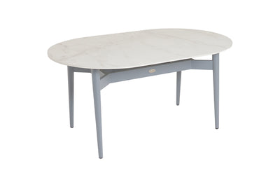 158cm Henley Porcelain Marble & Aluminium Oval Dining Table