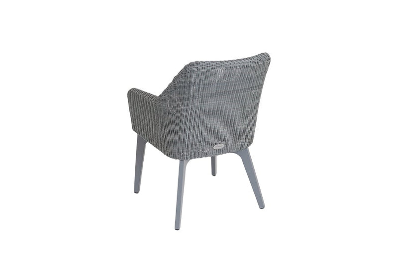 180cm Henley Glass & Aluminium Oval Dining Table with 6 Cliveden Dining Armchairs