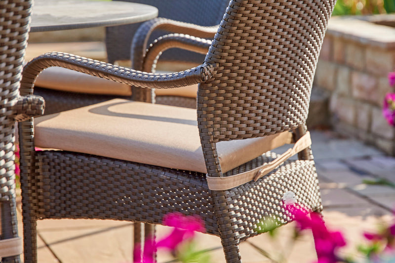 90cm Windsor Bronze Round Dining Table with 4 Stacking Armchairs