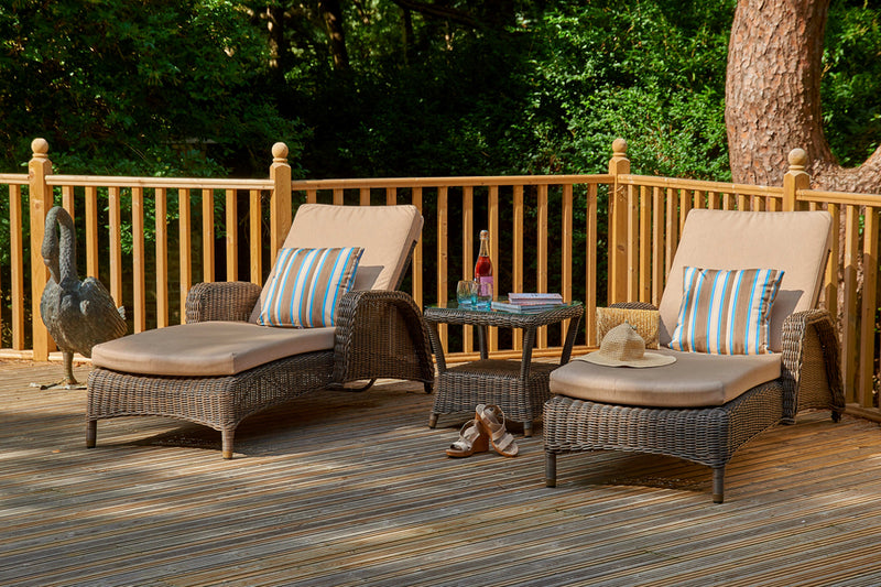 2 Marlow Sun Loungers with Square Side Table