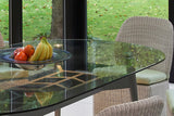 230cm Henley Glass & Aluminium Oval Dining Table