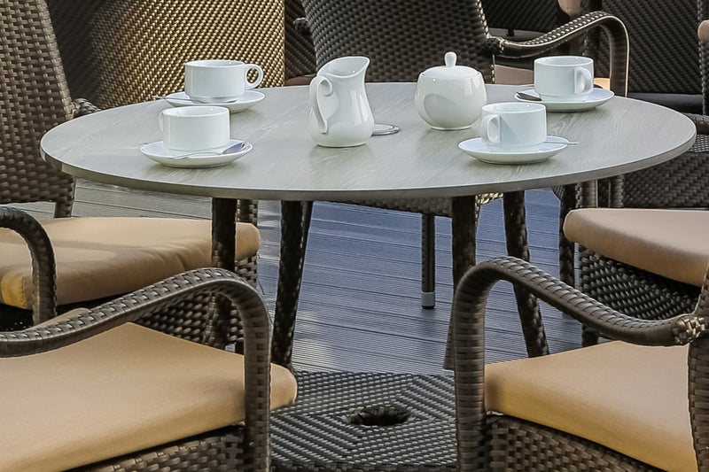 90cm Windsor Bronze Round Dining Table with 4 Stacking Armchairs