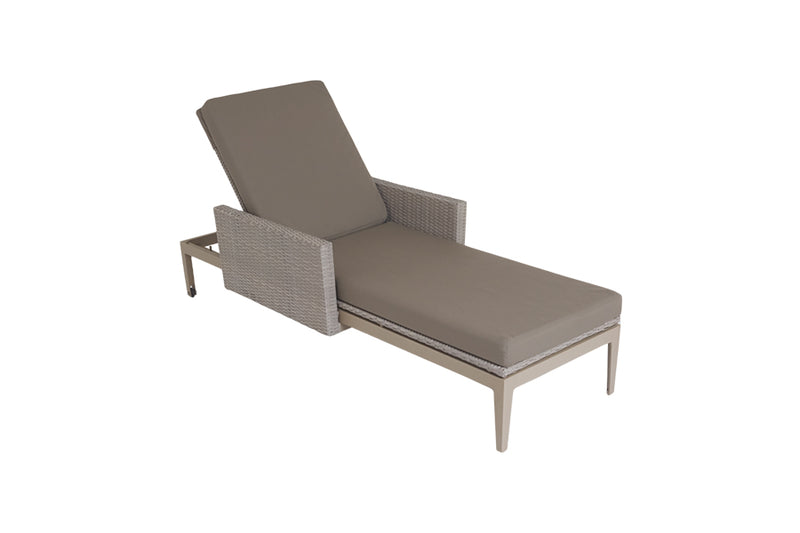 2 Hampstead Stone Sun Loungers with Side Table
