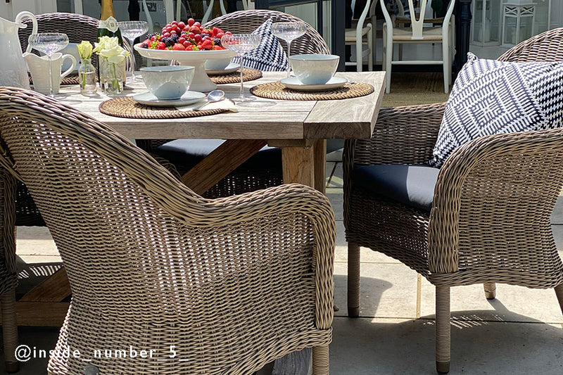 180cm Kensington Oval Dining Table with 6 Dining Armchairs