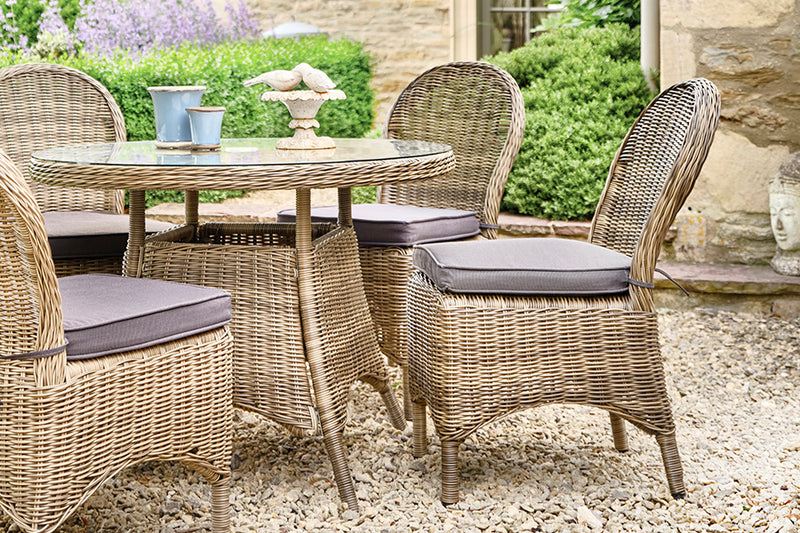 100cm Mayfair Round Dining Table with 4 Dining Chairs
