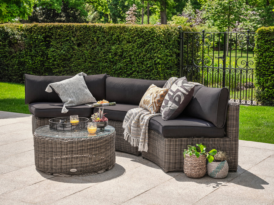 Piece Mayfair Curved Modular Garden Furniture Set Rattan Bridgman