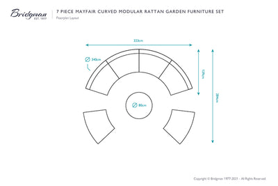 7 Piece Mayfair Curved Rattan Modular Sofa Set