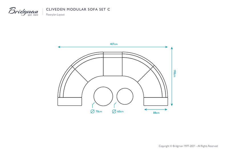 Cliveden Rattan Curved Modular Sofa Set C