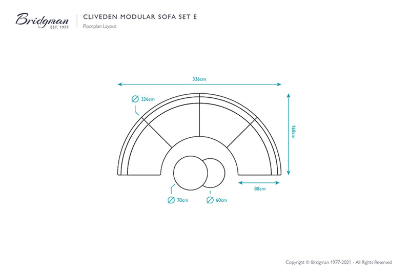 Cliveden Rattan Curved Modular Sofa Set E