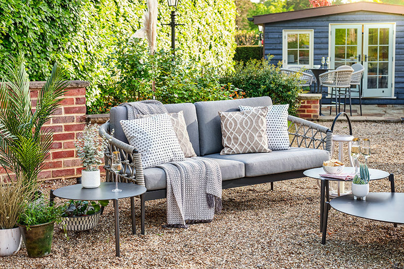 Monaco 3 Seater Sofa with 2 Lounge Armchairs & 2 Coffee Tables