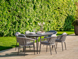 190cm Monaco Dining Table with 6 Dining Armchairs