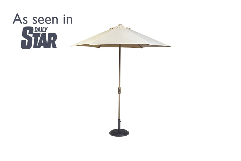 2.5m Deluxe Round Aluminium Almond Parasol with 25kg Concrete Base