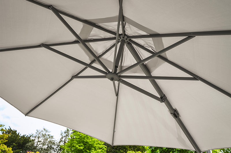 Siesta 3.5m Cantilever Grey Parasol with Anthracite Wheel Base