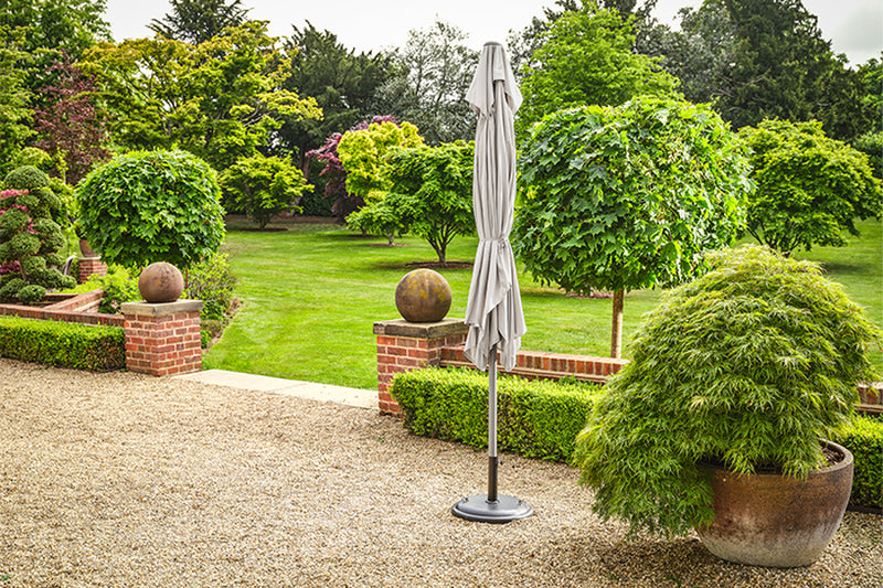 3.2m x 2.1m Deluxe Rectangular Aluminium Grey Parasol with 25kg Concrete Base
