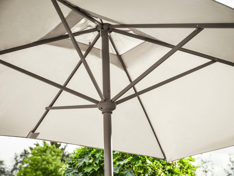 2.5m Deluxe Round Aluminium Grey Parasol with 25kg Concrete Base