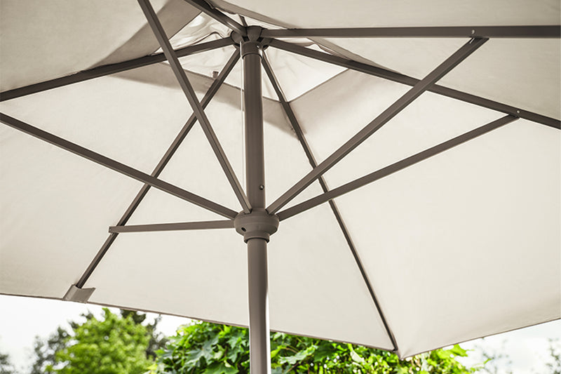 3.2m x 2.1m Deluxe Rectangular Aluminium Grey Parasol with 25kg Concrete Base