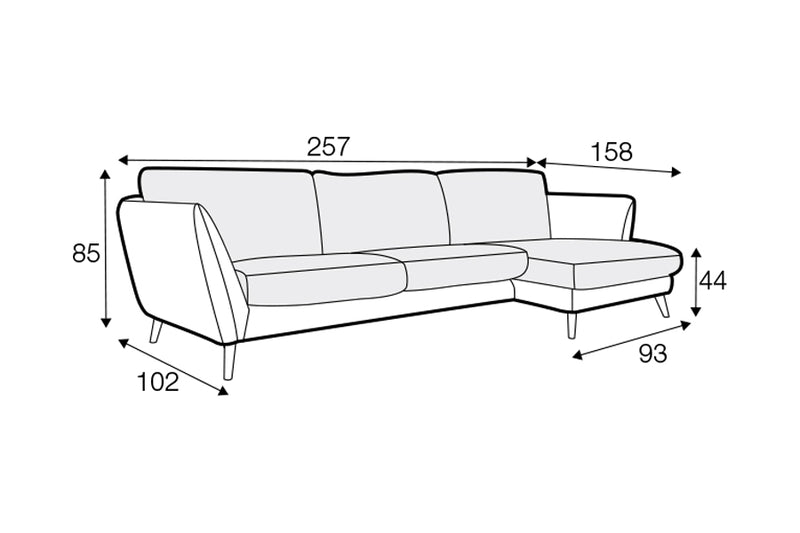 Sandringham Medium Left Hand Chaise Sofa Set 1