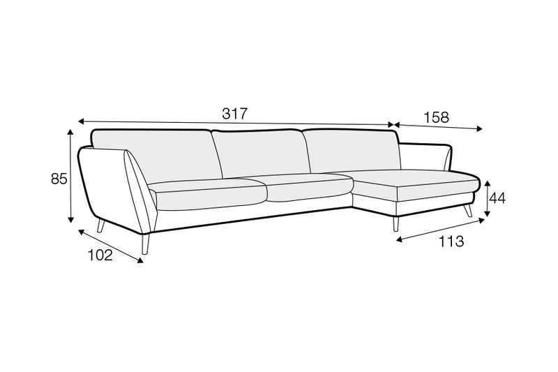 Sandringham Large Left Hand Chaise Sofa Set 2
