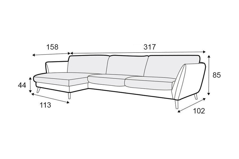 Sandringham Large Right Hand Chaise Sofa Set 2