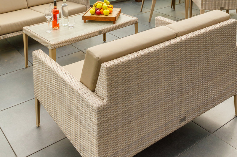 Hampstead Stone 2 Seater Sofa with 2 Lounge Armchairs & Rectangular Coffee Table