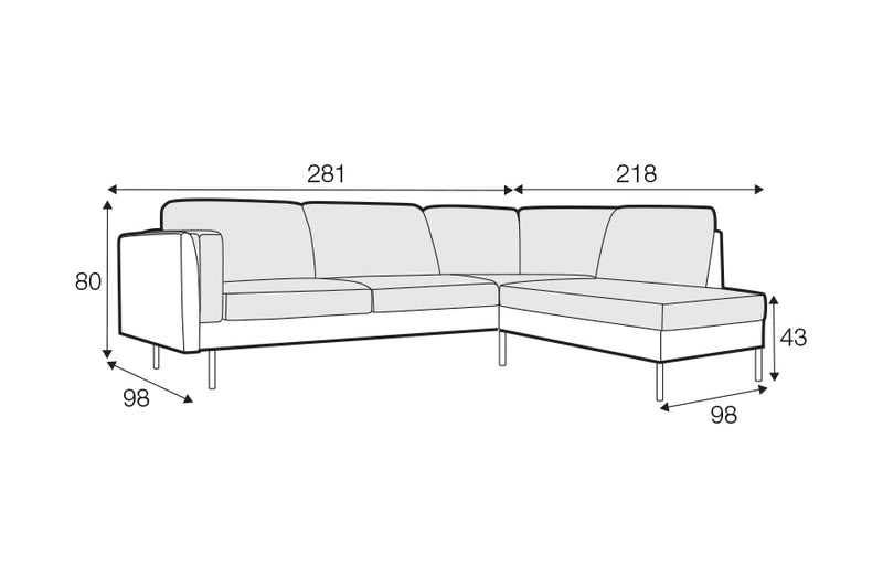 Sunbury Left Hand Chaise Corner Sofa Set 1