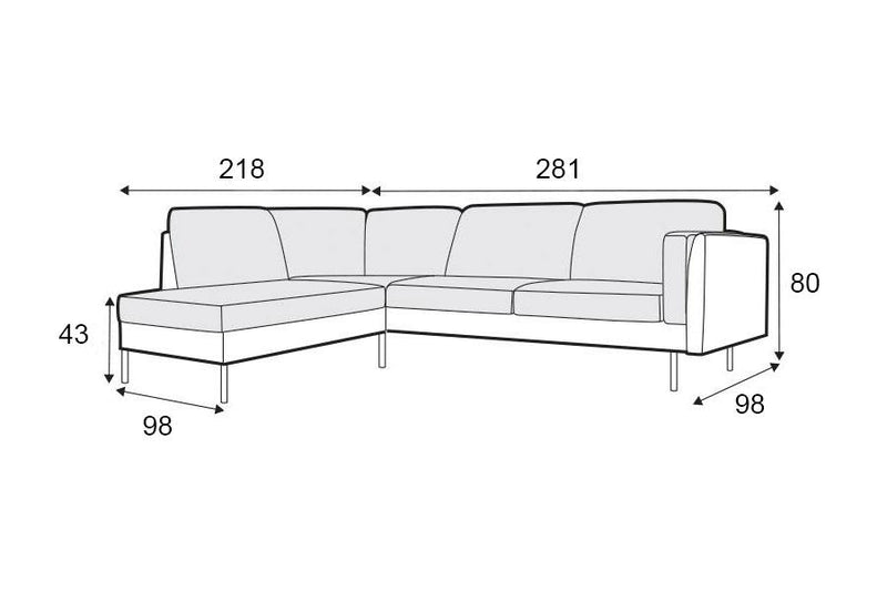Sunbury Right Hand Chaise Corner Sofa Set 1