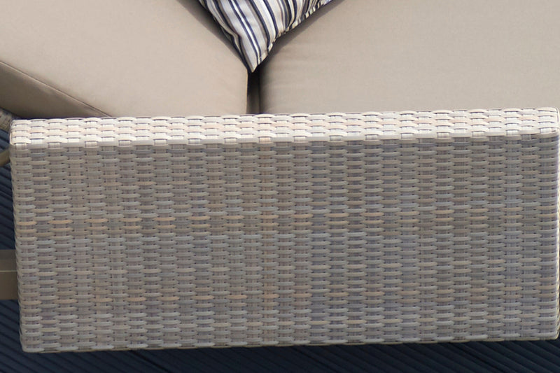 2 Hampstead Stone Sun Loungers with Side Table