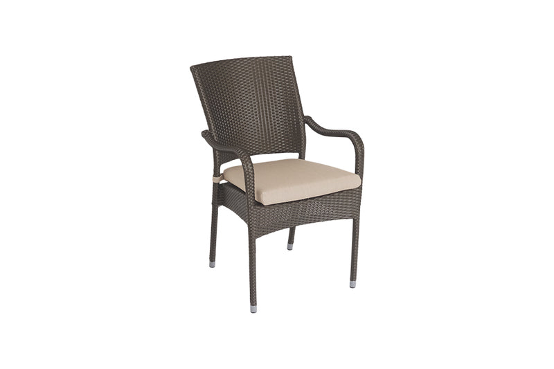 122cm Windsor Bronze Round Dining Table with 6 Stacking Armchairs