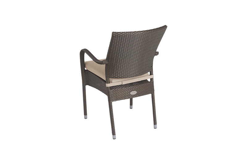 122cm Windsor Bronze Round Dining Table with 4 Stacking Armchairs